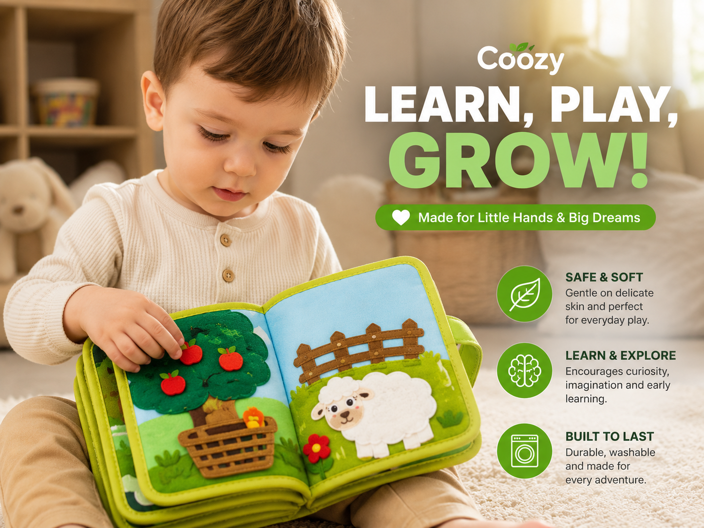 Multi-Page Felt Early Education Busy Book for Children